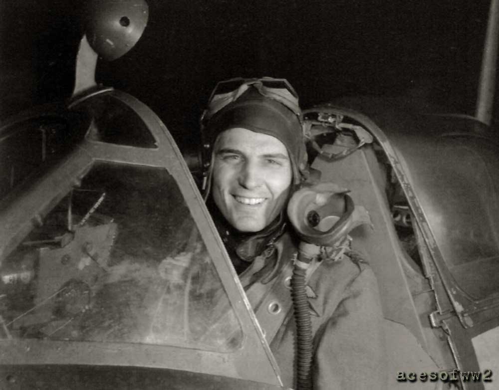 Richard Joseph Audet in his Spitfire