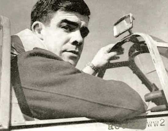 Bert Houle with canon hole in his mirror