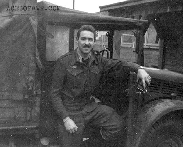 Greg Maslen found this photo in Chunky Gordon's personal belongings. "The Chunk" wrote on the back - "F/Lt Tex Pieri, DFC --- missing, believed killed on the last day of war. One of my flight in 442, and a good friend of Bill Barker's."